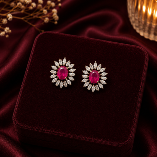 Ruby Starburst Studs