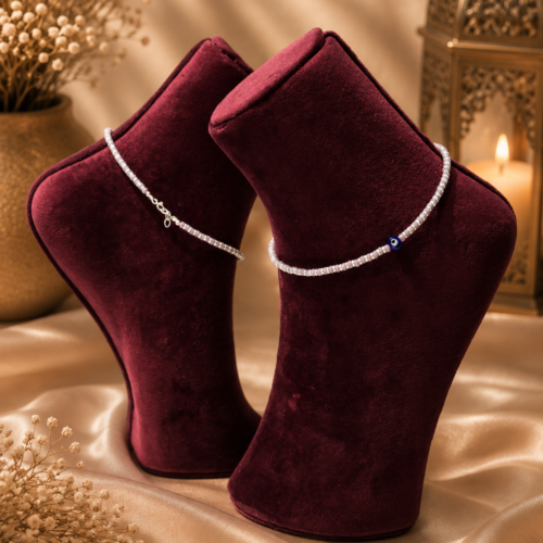Silver Serenity Anklets